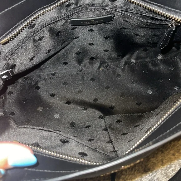 NEW black leather Kate Spade satchel two way bag - Picture 11 of 12